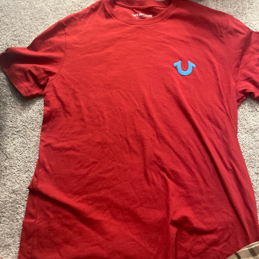 True Religion Red Short Sleeve Tee